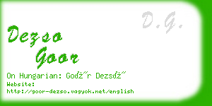 dezso goor business card